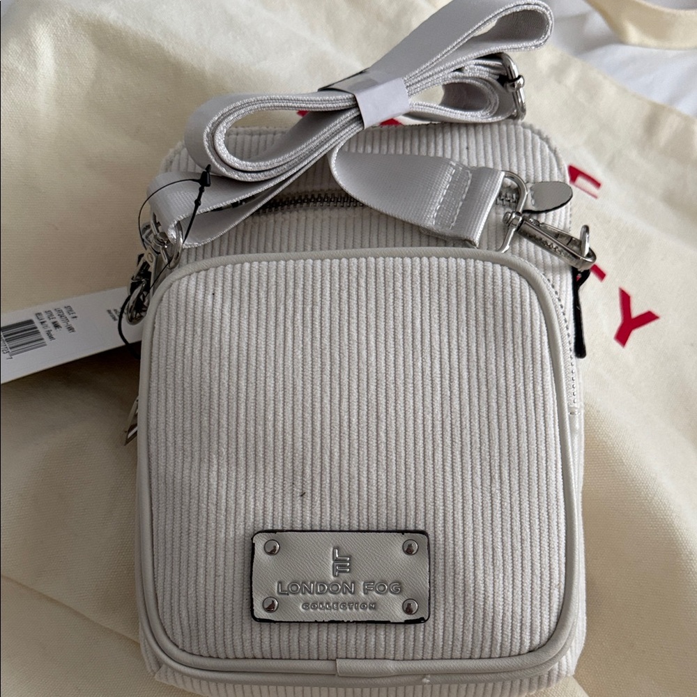London Fog Textured Cream Belt Bag
